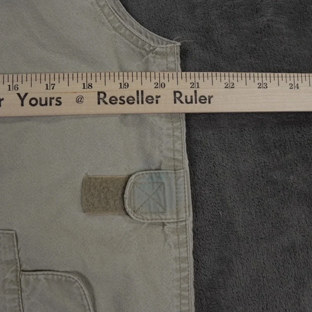 VTG Banana Republic Safari Vest Men Medium Khaki Cotton Utility Hooded Fishing‎